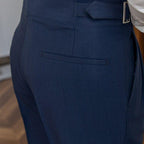 Classic buckle fastening pants high waist for men