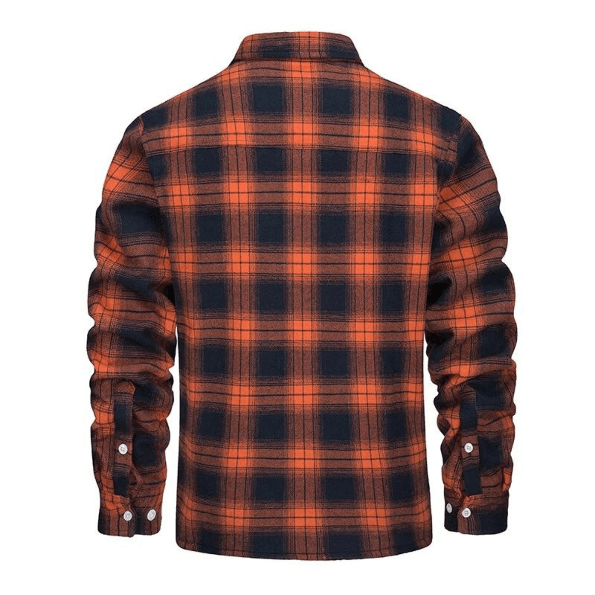 Men’s Checked Jacket - Fleece-Lined - Button-Up - Warm Casual Outerwear